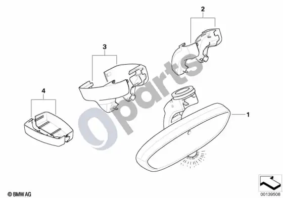 BMW 1 E81 E87 salono veidrodėlis – schema