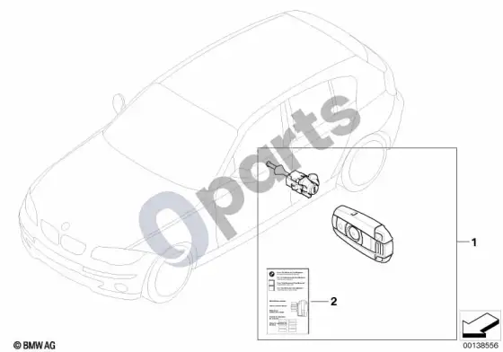 BMW 1 E81 E87 užrakinimas vienu raktu (E81 116D, E87 LCI 116D) – schema