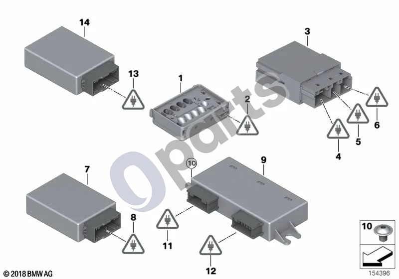 BMW 1 E81 E87 (2004–2011) Valdymo blokai / moduliai (E81 116D, E87 LCI 116D) schema – pozicija 08: Lizdo korpusas