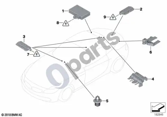 BMW 1 E81 E87 valdymo blokas/antenos, pasyvusis patekimas – schema