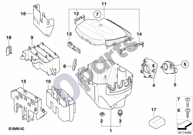 BMW 1 E81 E87 (2004–2011) Valdymo bloko dėžė (E81 116D, E87 LCI 116D) schema – pozicija 05: E-Box ventiliatorius