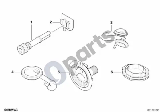 BMW 1 E81 E87 įvairios kabelių movos – schema