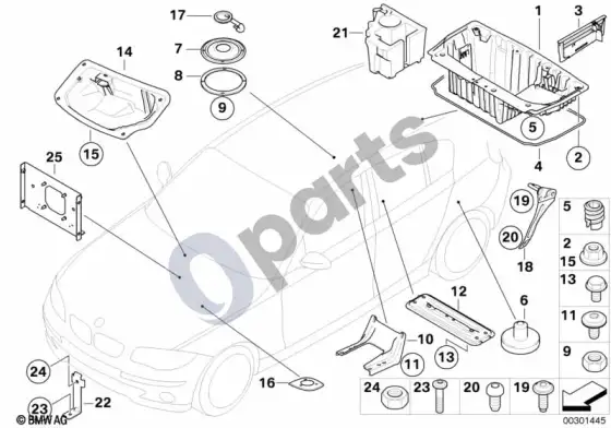 BMW 1 E81 E87 įvairios kėbulo dalys (E81 116D) – schema