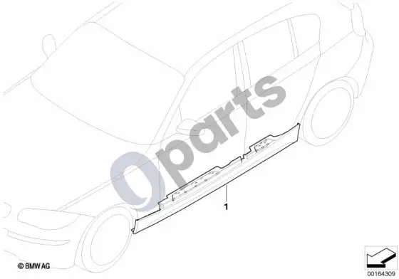 BMW 1 E81 E87 papildomos įrangos komplektas, m slenksčio apdaila (E81 116D) – schema