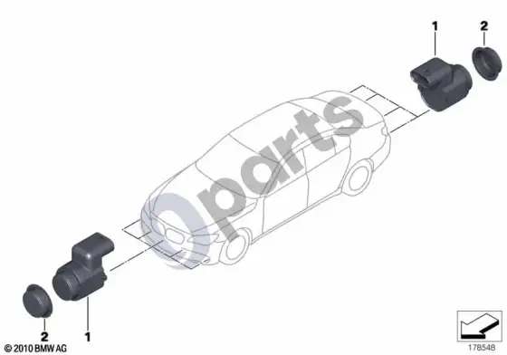 BMW 1 E81 E87 parkavimo atstumo kontrolė (PDC, E81 116D) – schema