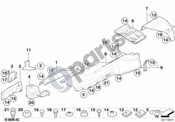 BMW 1 E81 E87 šilumos izoliacija (E81 116D) – schema