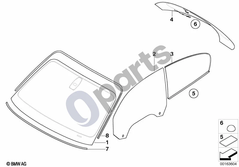 BMW 1 E81 E87 (2004–2011) Stiklai (E81 116D) schema – pozicija 06: Guminis buferis
