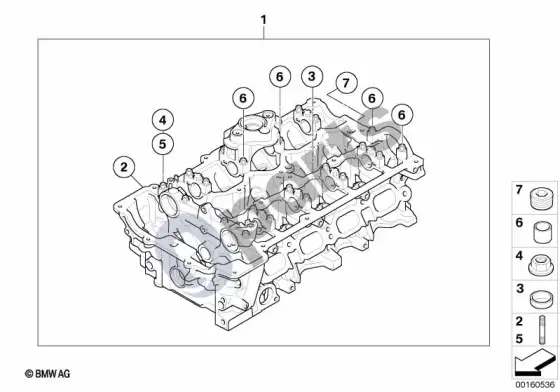 BMW 1 E81 E87 cilindrų galvutė (E81 116i1.6n43, E87 LCI 116i1.6n43) – schema