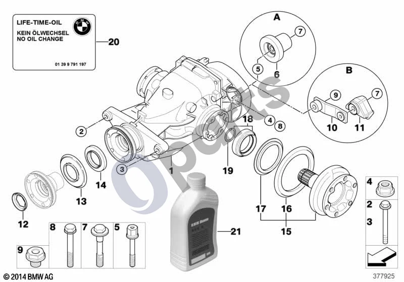 BMW 1 E81 E87 (2004–2011) Diferencialo pavara / išėjimas (E81 118D, E87 LCI 118D) schema – pozicija 11: Vibracijos slopintuvas