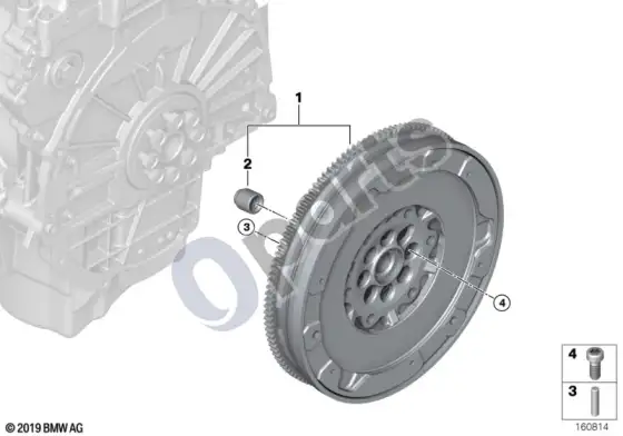 BMW 1 E81 E87 smagratis / dvigubos masės smagratis (E81 123D, E87 LCI 123D) – schema