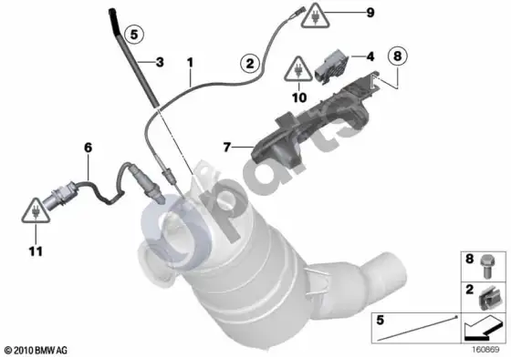 BMW 1 E81 E87 suodžių filtras, jutiklių sistema (E81 123D, E87 LCI 123D) – schema