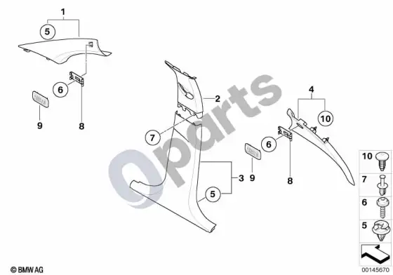 BMW 1 E81 E87 a / b / c statramsčio apdailos plokštė (E87 116I) – schema