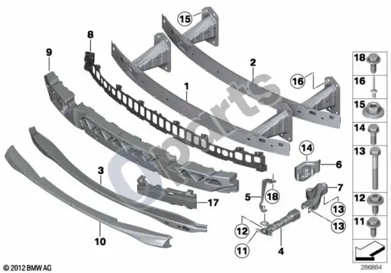 BMW 1 E81 E87 atrama, priekinė (E87 116I) – schema