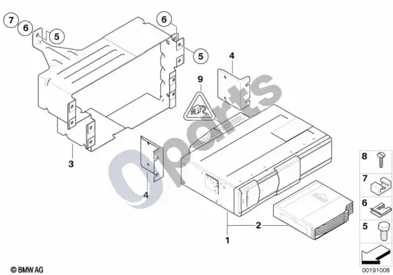 BMW 1 E81 E87 CD keitiklis/laikiklis (E87 116I) – schema
