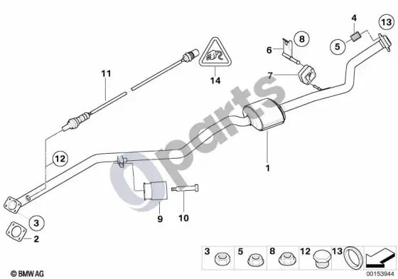 BMW 1 E81 E87 priekinis duslintuvas (E87 116I, E87 118I) – schema