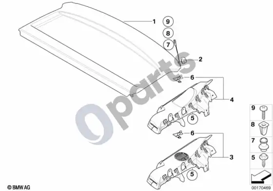 BMW 1 E81 E87 galinio lango lentyna (E87 116I) – schema