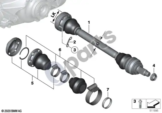 BMW 1 E81 E87 išėjimo velenas (E87 116I) – schema