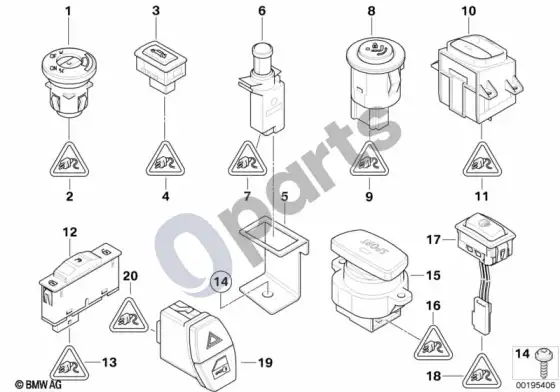 BMW 1 E81 E87 įvairūs jungikliai (E87 116I) – schema