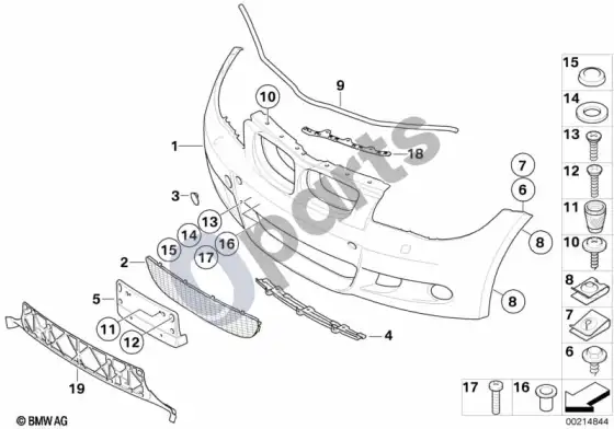 BMW 1 E81 E87 m apdailos plokštė, priekinė (E87 116I) – schema