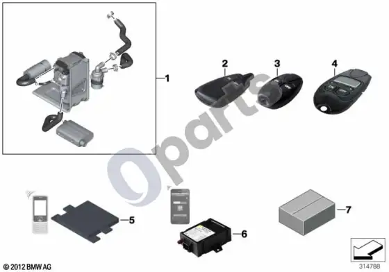 BMW 1 E81 E87 montavimo komplektas, autonominis šildytuvas (E87 116I) – schema