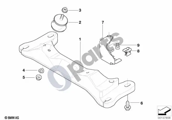 BMW 1 E81 E87 pavarų dėžės pakaba (E87 116I) – schema