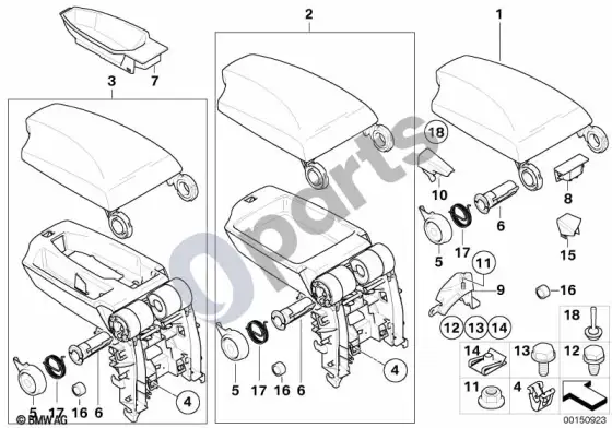BMW 1 E81 E87 porankis, centrinė konsolė (E87 116I) – schema