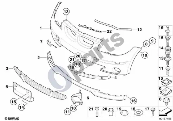 BMW 1 E81 E87 priekinė apdailos plokštė (E87 116I) – schema