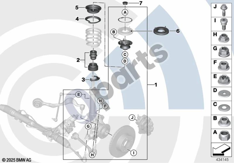 BMW 1 E81 E87 (2004–2011) Remonto komplektas, atraminis guolis (E87 116I) schema – pozicija 07: Dengiamasis dangtelis