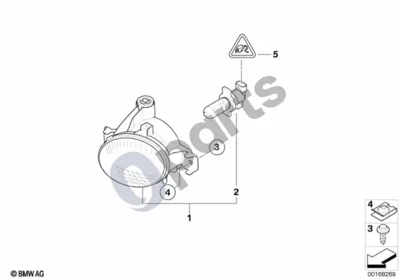 BMW 1 E81 E87 rūko žibintai (E87 116I) – schema
