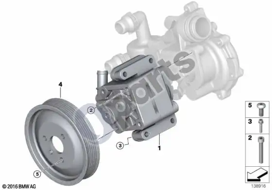 BMW 1 E81 E87 vairo stiprintuvo siurblys (E87 116I) – schema