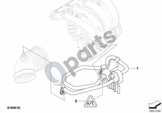 BMW 1 E81 E87 vakuuminis valdymas, variklis (E87 116I) – schema