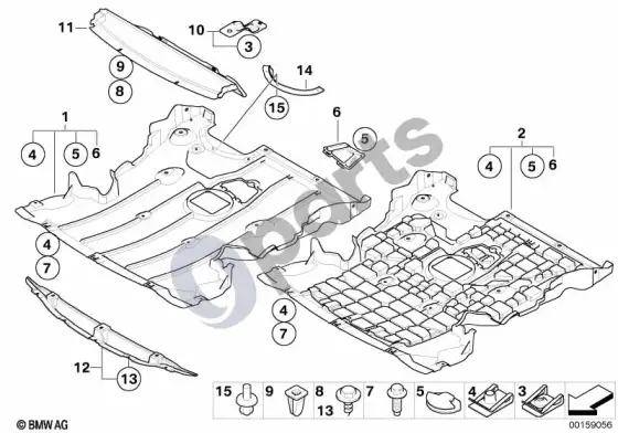 BMW 1 E81 E87 variklio dangčio apsauga (E87 116I) – schema