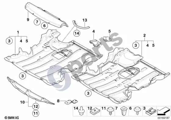 BMW 1 E81 E87 variklio dangčio apsauga (E87 116I) – schema