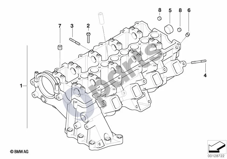 BMW 1 E81 E87 (2004–2011) Cilindrų galvutė (E87 118D, E87 120D) schema – pozicija 02: Torx varžtas