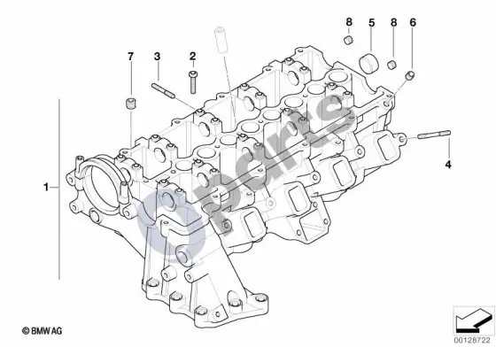 BMW 1 E81 E87 cilindrų galvutė (E87 118D, E87 120D) – schema
