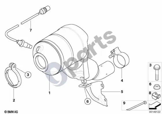 BMW 1 E81 E87 katalizatoriaus/lambda zondas (E87 120D) – schema