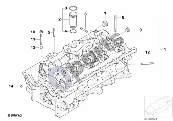 BMW 1 E81 E87 cilindrų galvutė (E87 120I) – schema
