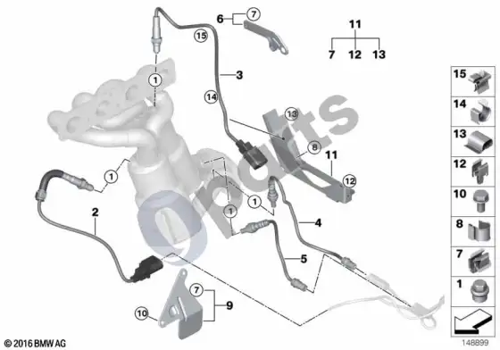BMW 1 E81 E87 lambda zondo tvirtinimo detalės (E87 120I) – schema