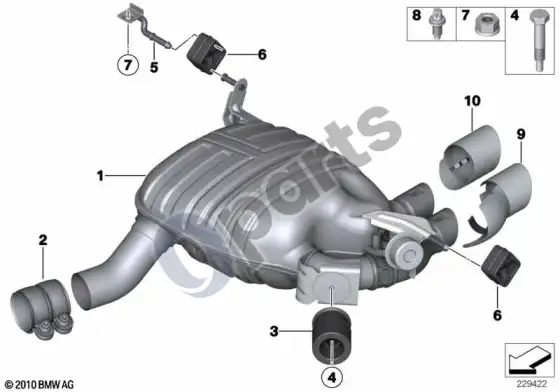 BMW 1 E81 E87 išmetimo sistema, galinė (E87 130I) – schema