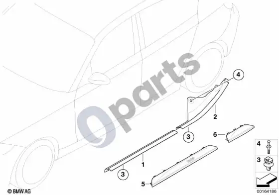 BMW 1 E81 E87 dangtelis, įlipimo angos – schema
