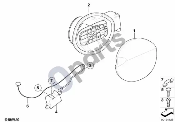 BMW 1 E81 E87 įpylimo lemputė (E87 LCI 116D) – schema