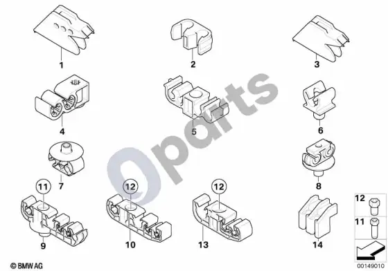 BMW 1 E81 E87 galinis stabdžių vamzdelis / tvirtinimas – schema
