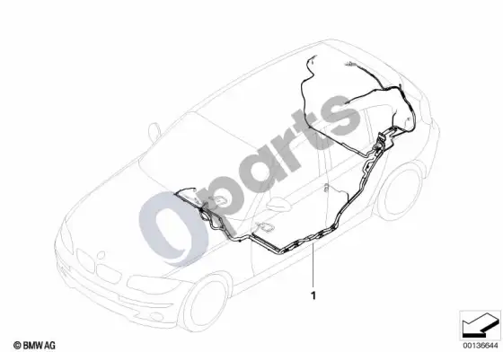 BMW 1 E81 E87 garso sistemos laidų pynė; ... - 2007.03 – schema