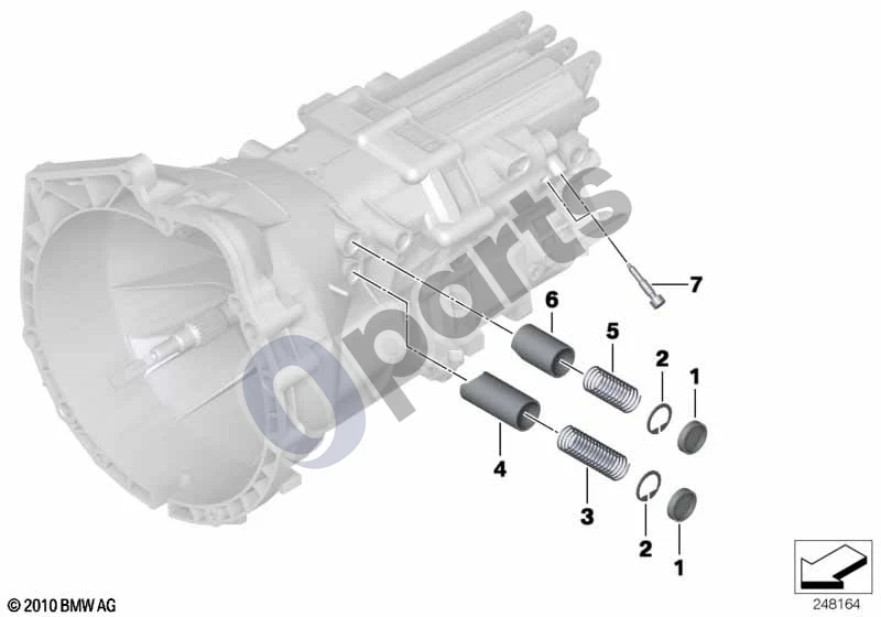 BMW 1 E81 E87 (2004–2011) GS6-17DG pavarų perjungimo dalys schema – pozicija 01: Sandarinimo dangtis