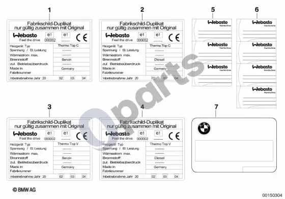 BMW 1 E81 E87 lipdukai, nepriklausomas šildytuvas – schema
