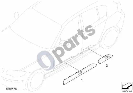 BMW 1 E81 E87 m įlipimo apdailos papildomas montavimas – schema