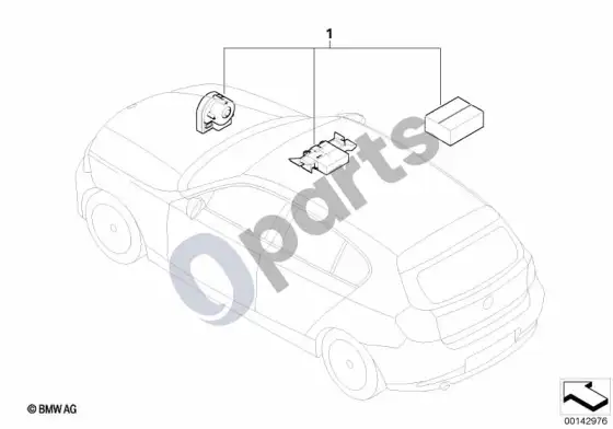 BMW 1 E81 E87 montavimo komplektas, signalizacijos sistema – schema