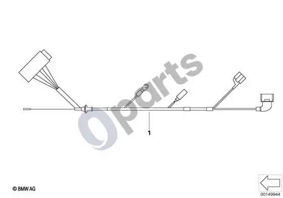 BMW 1 E81 E87 papildomas laidų pynės komplektas – schema