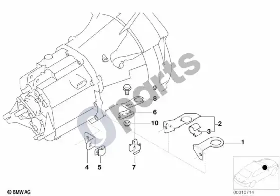 BMW 1 E81 E87 pavarų dėžės dalys - lambda zondo laikiklis; ... - 2006.03 – schema