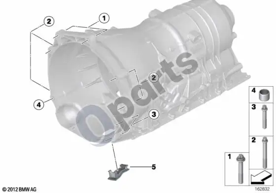BMW 1 E81 E87 pavarų dėžės tvirtinimas – schema